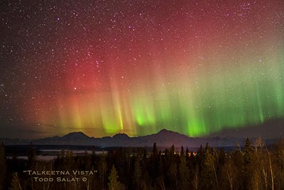 Just after midnight on March 6, 2016 a green glow began to develop over the Alaska Range to the northwest as the auroras slowly started to dance