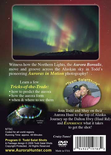 Alaska Aurora Hunting DVD back cover