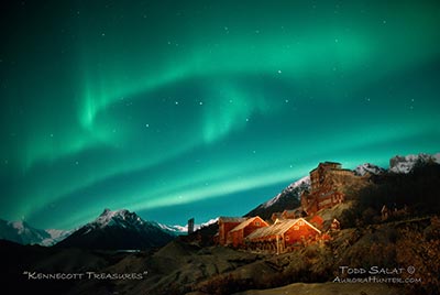 The green aurora borealis materialized out of thin air. It got brighter and brighter and was dancing through the Big Dipper and over Kennecott Mine.