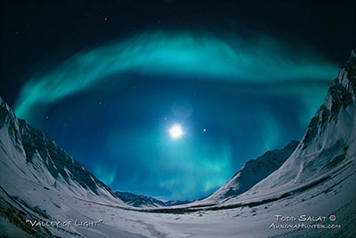 This night a rippling arc of aurora borealis broke out overhead as the full moon centered itself in the sky. The natural symmetry of the moment was amazing